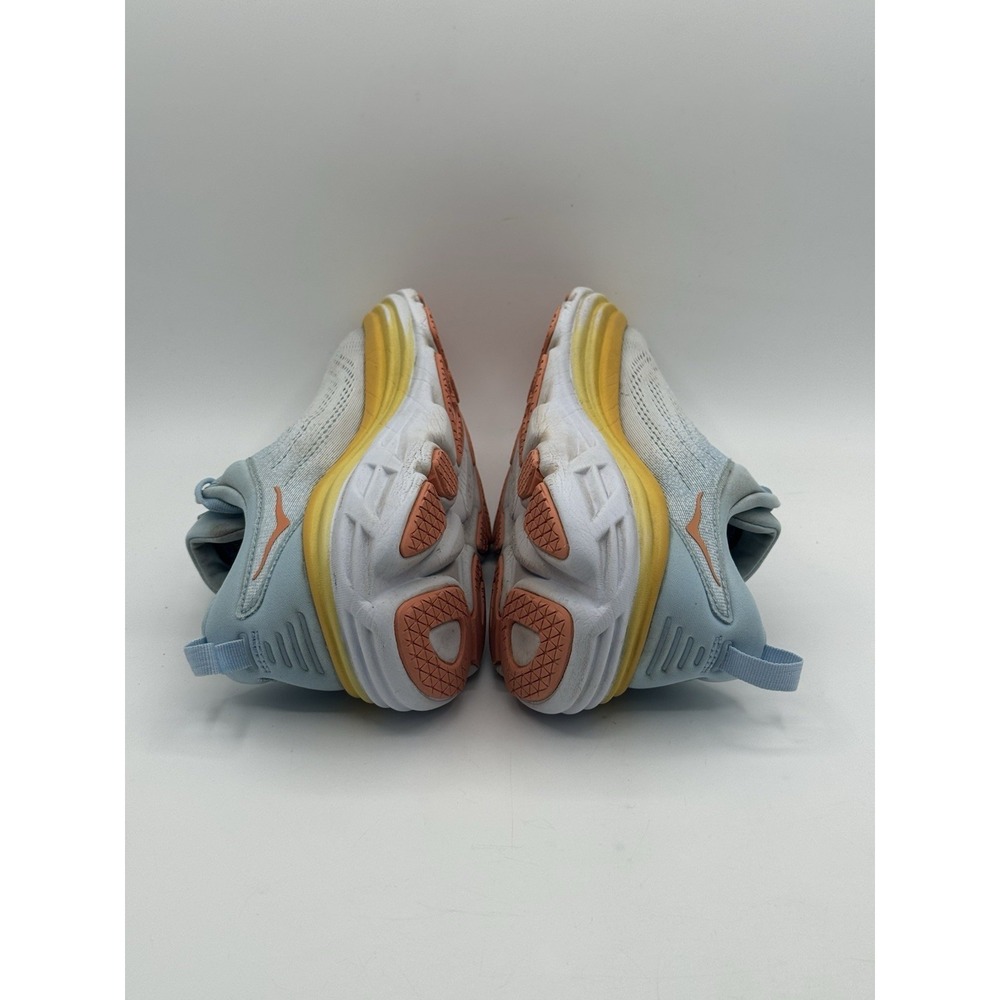 Hoka Women's Running One One Bondi 8 Running Shoe 9 B Summer Song Blue Yellow - Picture 5 of 14